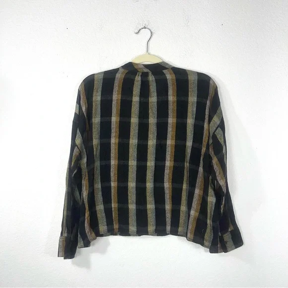 Madewell Highroad Popover Shirt in Lessing Plaid black with an white size M - Picture 7 of 14
